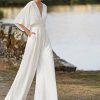 WOLFF Zweiteiler Outfits | Wolf Einfacher V-Ausschnitt Halbe Armel Weites Bein Overall