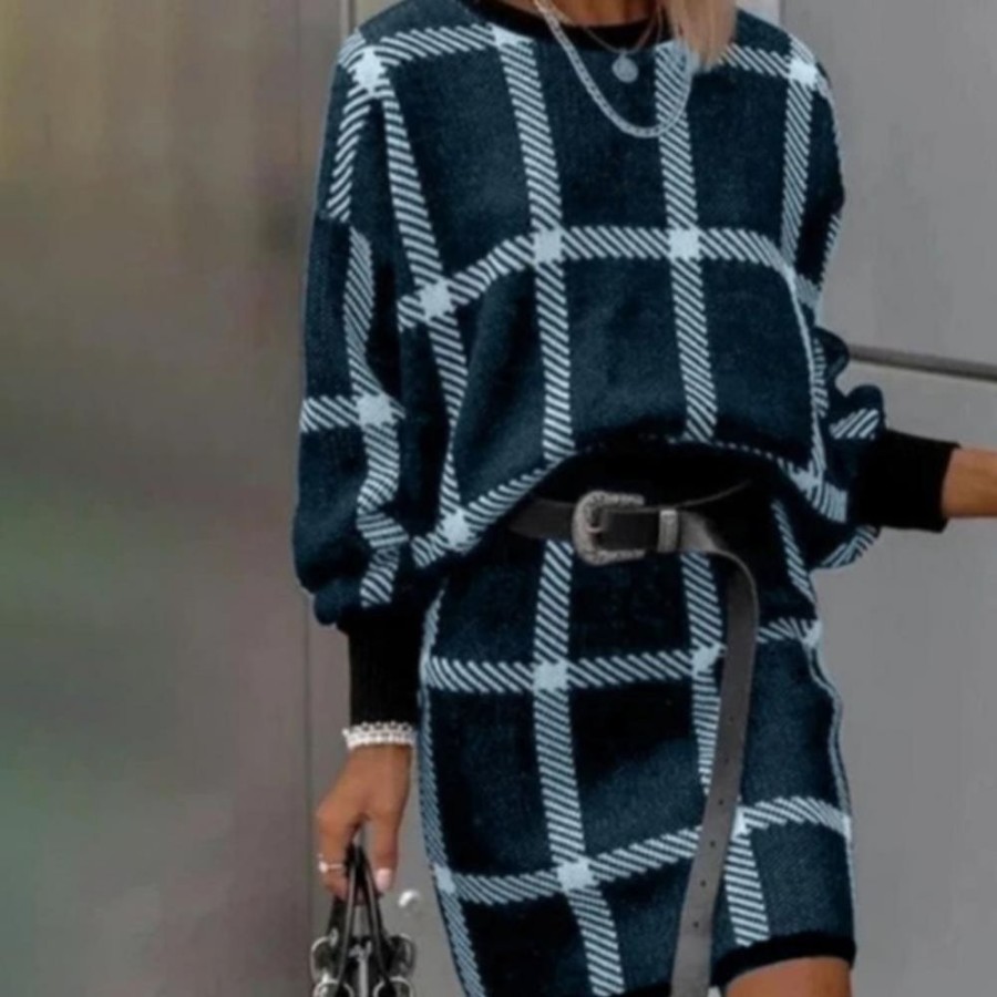 WOLFF Kleider Mit Rock | Bricero - Elegantes Kleid Mit Kariertem Muster