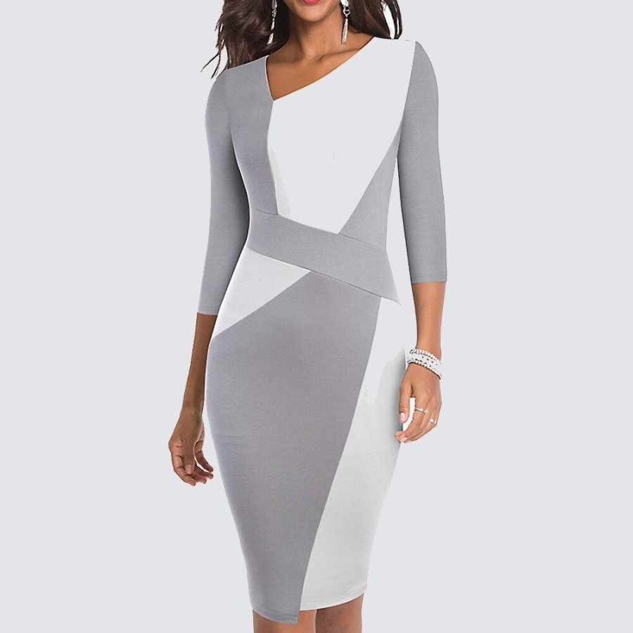 WOLFF Lange Kleider | Daveno - Wolf Patchwork-Bleistiftkleid