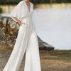 WOLFF Sommeroutfits | Wolf Einfacher V-Ausschnitt Halbe Armel Weites Bein Overall