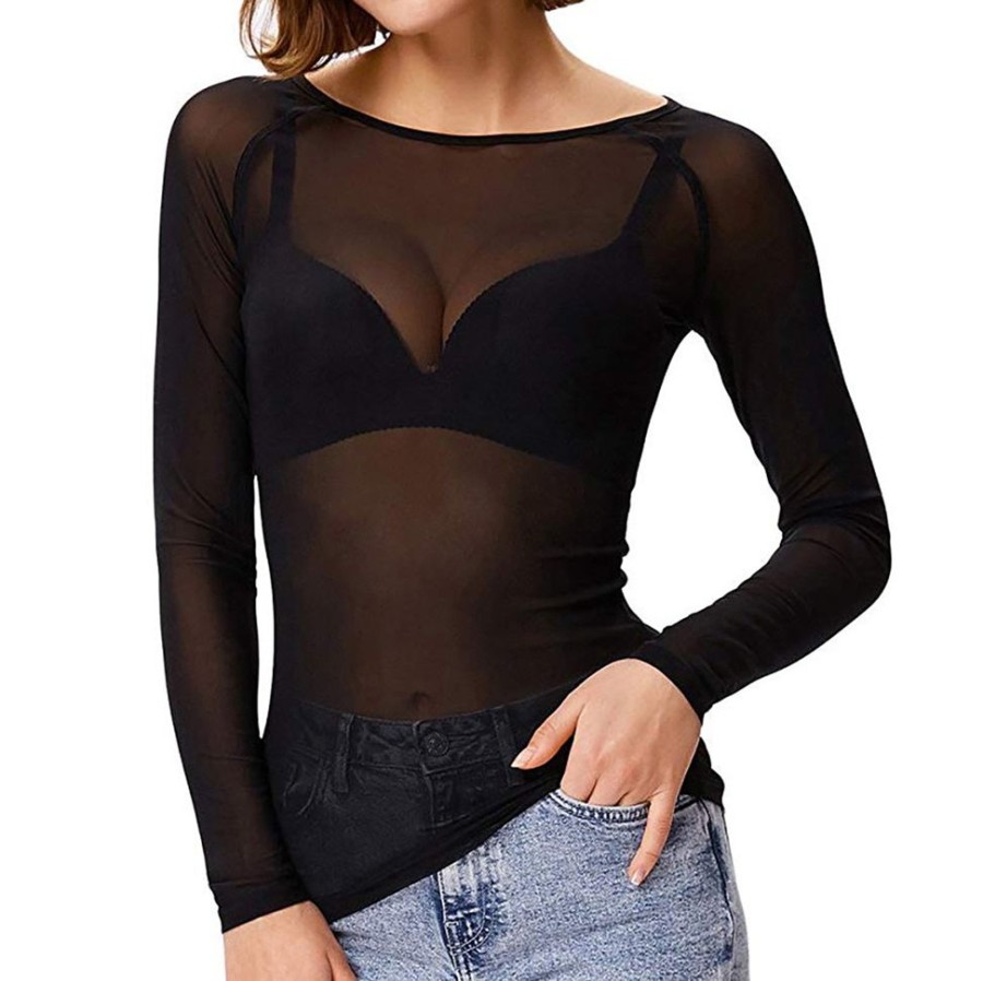 WOLFF Tops | Wolf Langarmeliges Mesh-Top