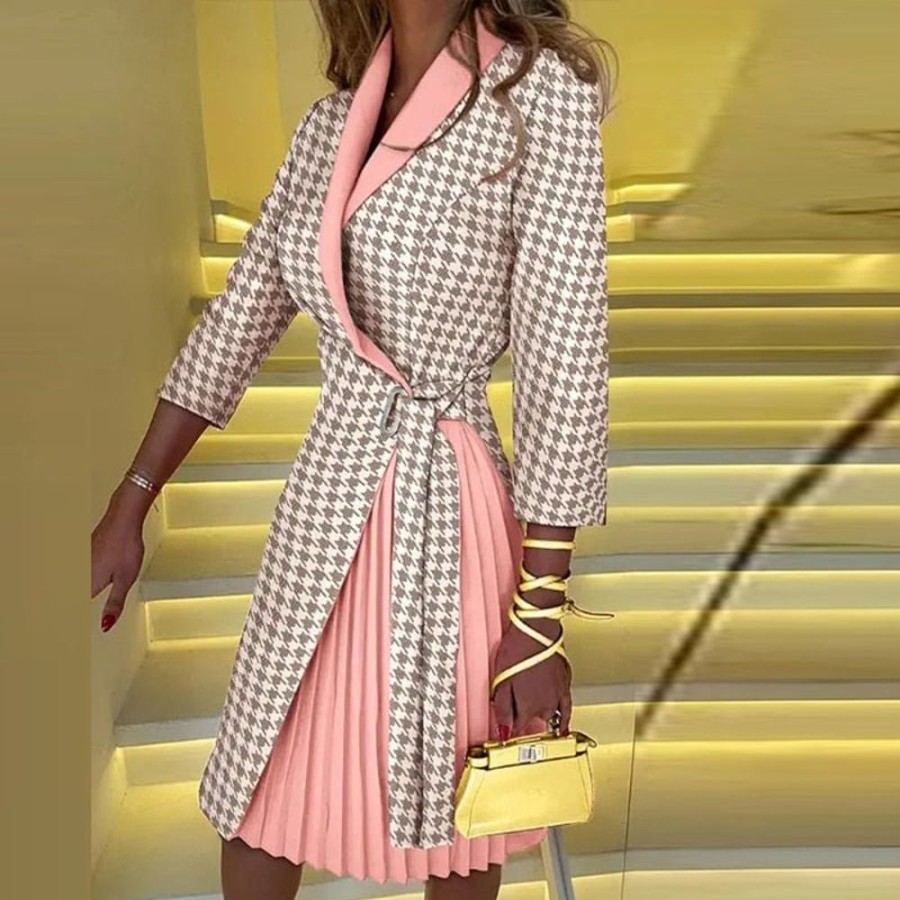 WOLFF Kurze Kleider | Wolff Eleganter Gekerbter Kragen Blazer Kleid