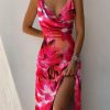 WOLFF Lange Kleider | Flouny - Maxikleid Mit Tropischem Muster