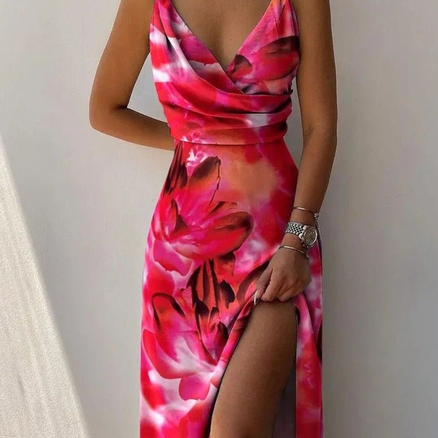 WOLFF Lange Kleider | Flouny - Maxikleid Mit Tropischem Muster