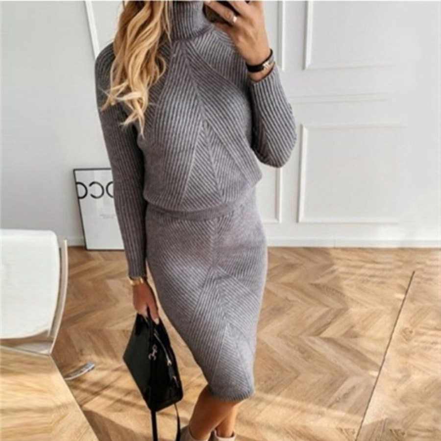 WOLFF Zweiteiler Outfits | Shanin- Ein Super Kuscheliges Strickkleid Fur Die Kalten Tage