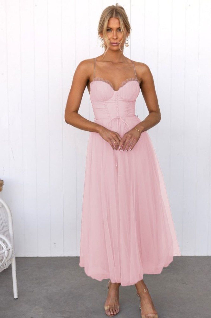 WOLFF Lange Kleider | Wolf Modernes Prinzessin Chiffon Hosentrager Party Maxikleid