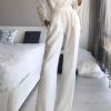 WOLFF Party-Outfits | Wolf Mode Elegante Umlegekragen Gerade Jumpsuits