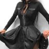 WOLFF Kleider Mit Rock | Wolff Leder-Reisverschluss Minikleid