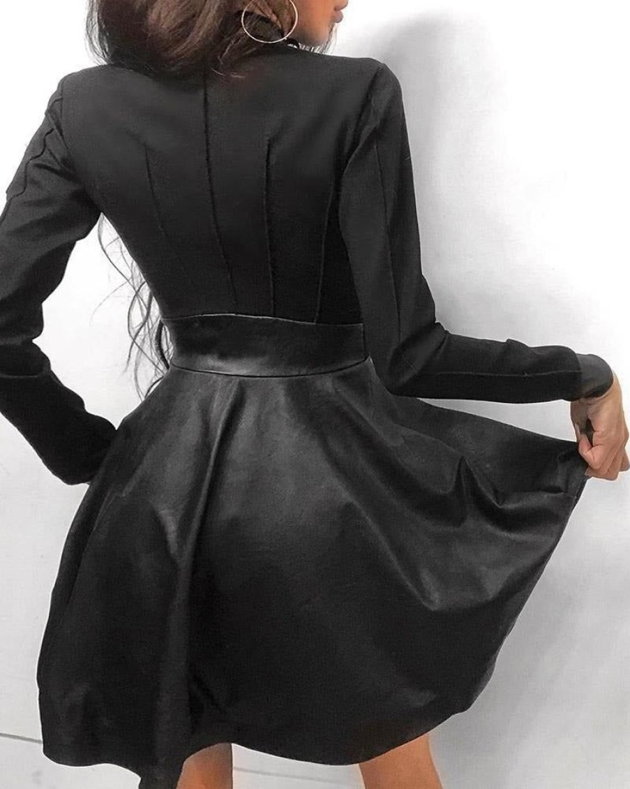 WOLFF Kleider Mit Rock | Wolff Leder-Reisverschluss Minikleid