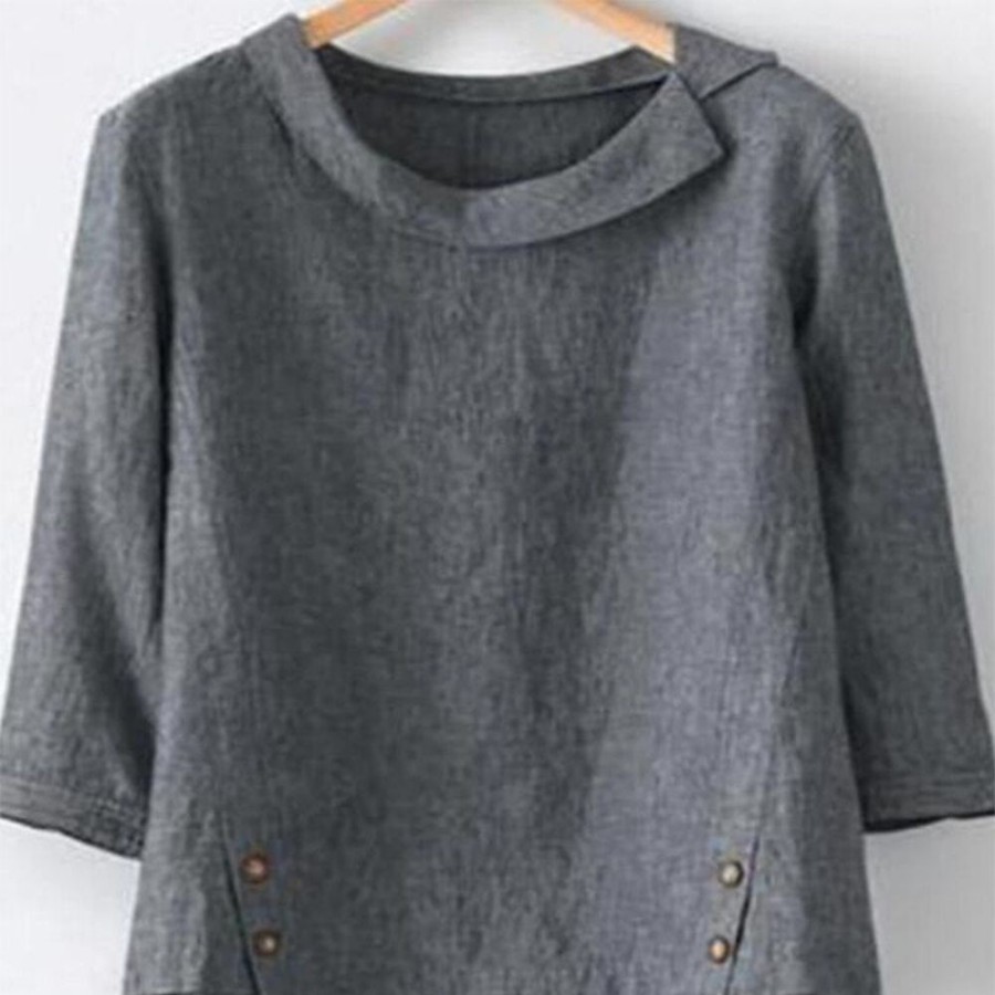 WOLFF T-Shirts | Wolf Baumwoll-T-Shirt Mit Langen Armeln Und Knopfen