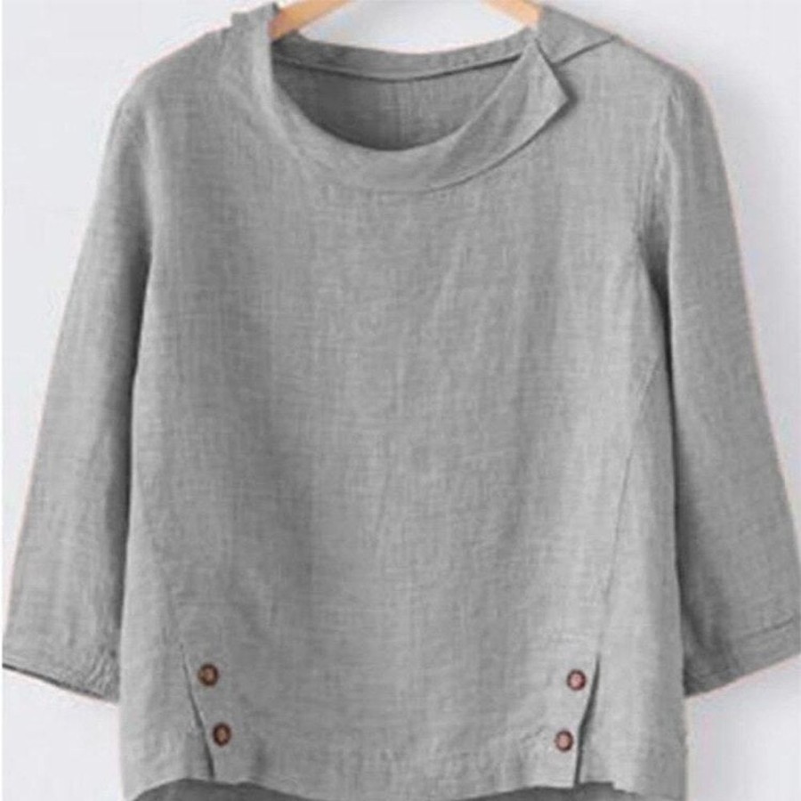 WOLFF T-Shirts | Wolf Baumwoll-T-Shirt Mit Langen Armeln Und Knopfen