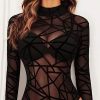 WOLFF Tops | Wolf Durchsichtiger Mesh-Bodysuit