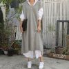WOLFF Lockere Kleider | Wolf V-Ausschnitt Lose Pullover-Kleid