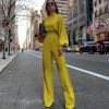 WOLFF Sommeroutfits | Wolff Reine Farbe Halber Kragen Jumpsuits