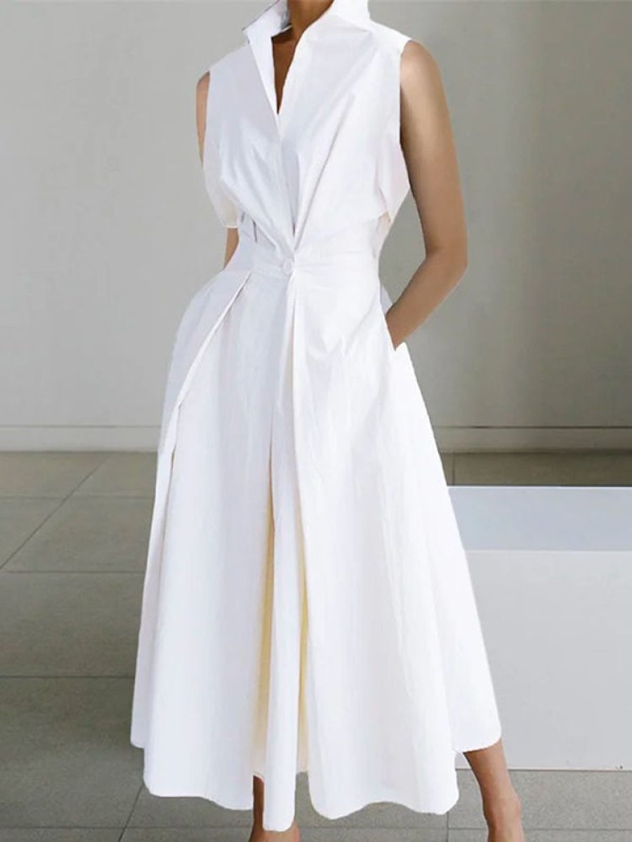 WOLFF Sommerkleider | Wolf Es Hemdkragen Urban Kleid