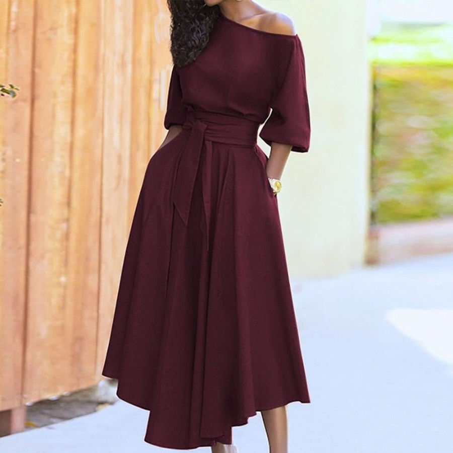 WOLFF Lange Kleider | Wolff A-Linien-Kleid Zum Binden
