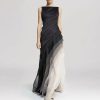 WOLFF Lange Kleider | Wolf Unregelmasiges Kleid Mit Hoher Taille Im Ombre-Look