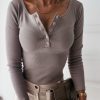 WOLFF T-Shirts | Wolf Carin Geripptes Henley Tee
