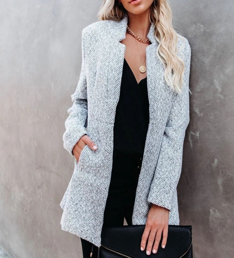 WOLFF Lange Kleider | Coatly - Stylische Tweedjacke Fur Die Ubergangszeit