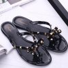 WOLFF Slipper | Wolff Nieten-Schleifenknoten Flip-Flops Sandalen