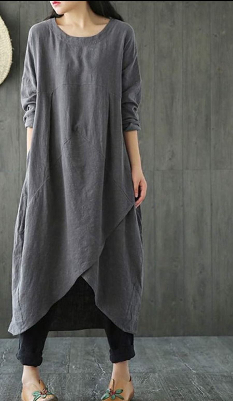 WOLFF Lange Kleider | Wolf Langarmeliges Unregelmasiges Midikleid