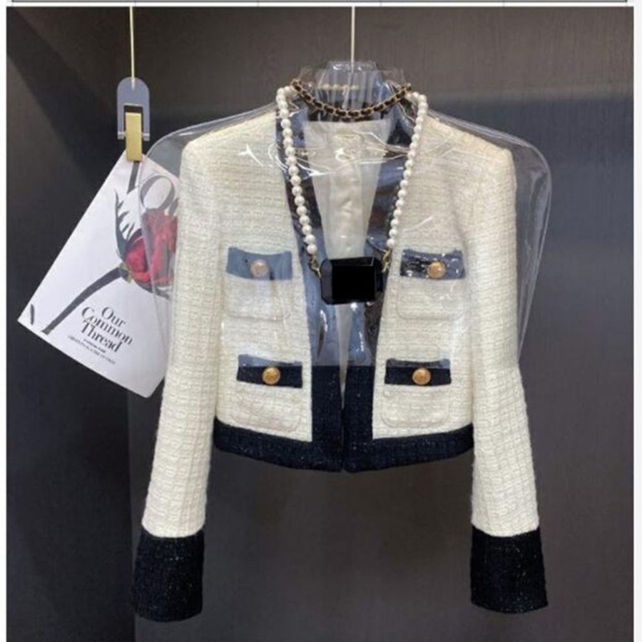 WOLFF Blazer | Wolff Stylische Tweed Mit V-Ausschnitt Und Hoher Taille
