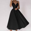 WOLFF Sommerkleider | Wolf Elegantes Kleid Mit V-Ausschnitt Und Tragern