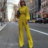 WOLFF Zweiteiler Outfits | Wolff Reine Farbe Halber Kragen Jumpsuits