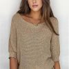 WOLFF Sweatshirts/Pullover | Wolff - Goldfarbener Einfarbiger Pullover Mit Rundhalsausschnitt